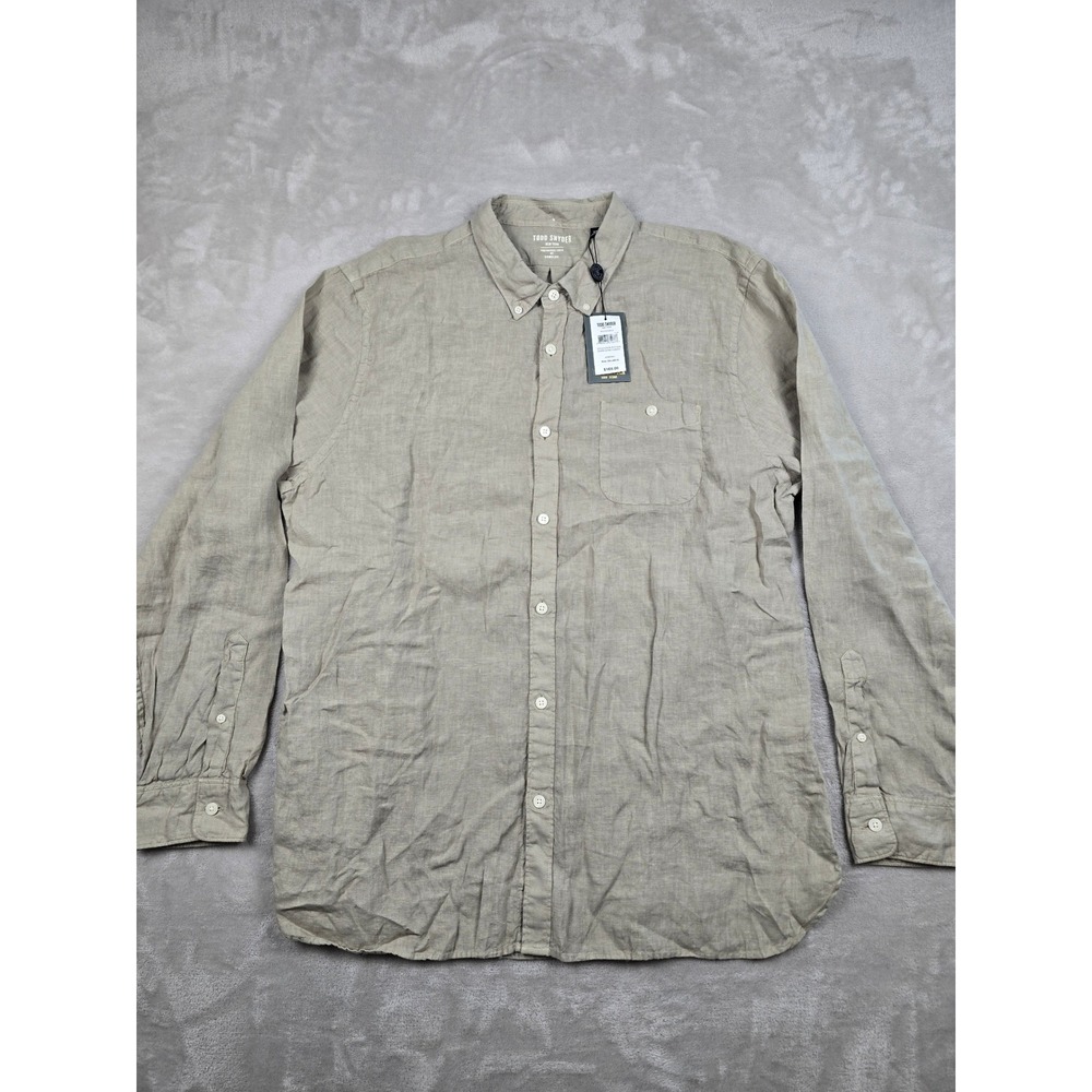Todd Snyder Portuguese Linen Button Down Shirt Mens XXL Almond Somelos L/S